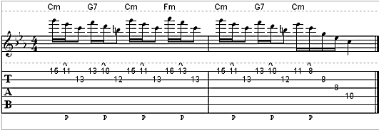 101 Guitar Licks - Harmonic Minor Lick #2
